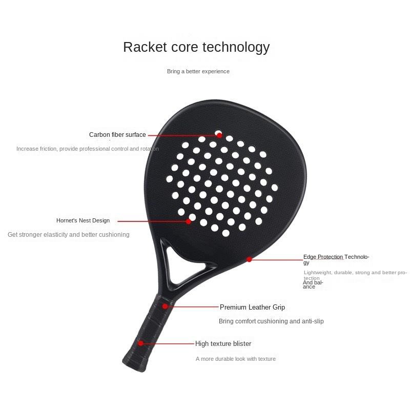 Custom 12K Full Carbon Beach Tennis Racket Set Professional Lightweight 360g Paddle Racket for Tournament Training with Balls