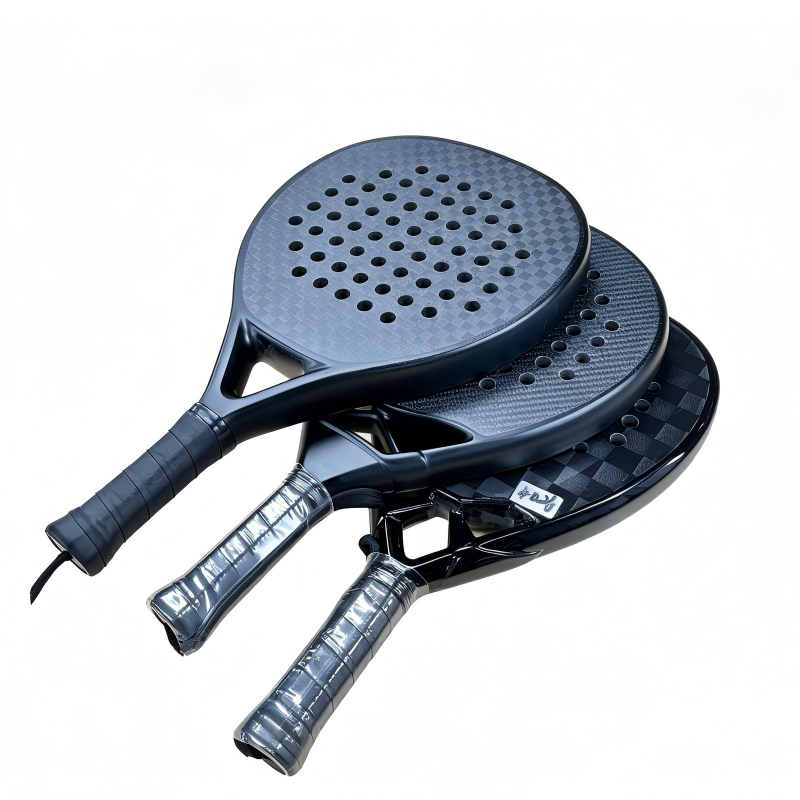 Factory Custom Color and logo High Quality 3K/12K/18K Carbon Fiber Paddle Tennis Raqueta with Rough Surface Nylon Net