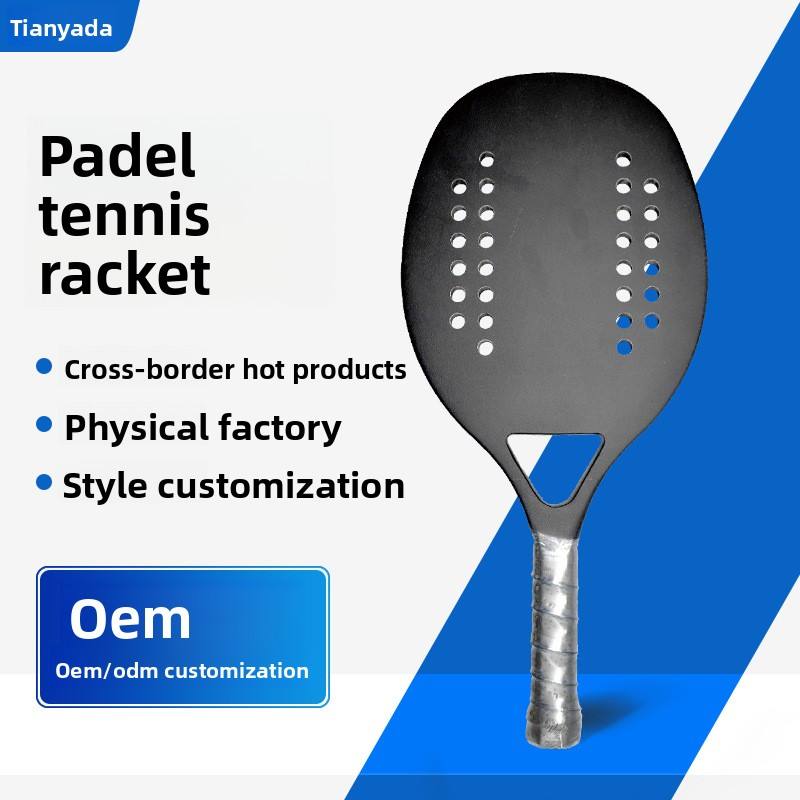 Beach Tennis Racket Model S01 Made 3K/12K/18K Carbon Fiber Nylon Net EVA Core Matte Sand-textured Surface for Amateurs/Juniors
