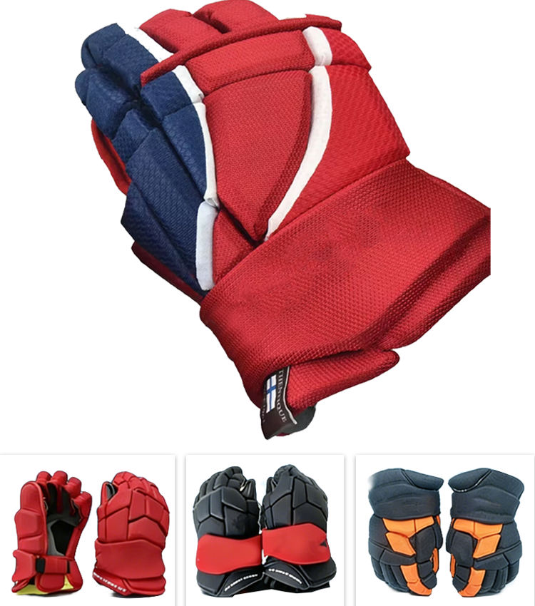 CN Factory Custom Ice Hockey Training Equipment Comfortable Ice Hockey Gloves for JR/INT/SR