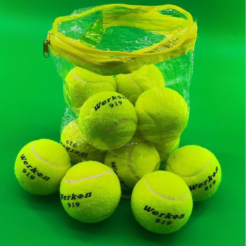Tennis 919 12 Sports Training Balls for Badminton and Tennis Printed Logo Wear Resistant Cost-effective Plastic Bag Packaging