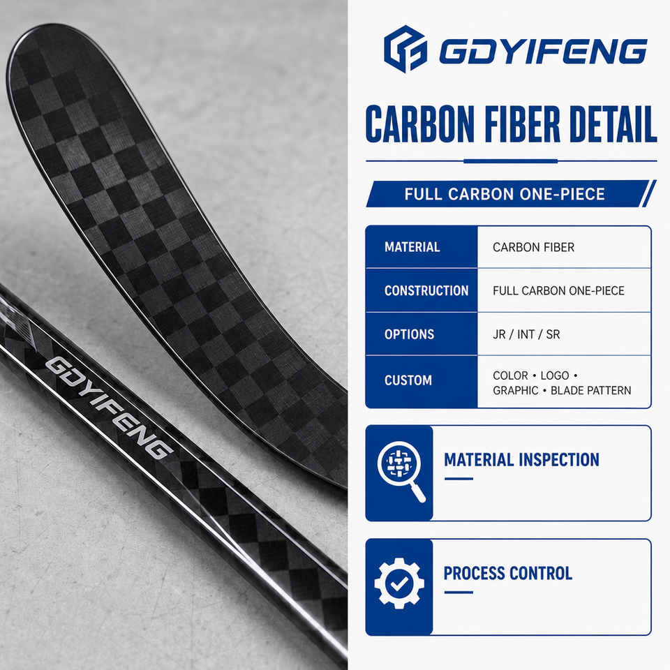 Custom Brand Hockey Sticks Carbon Fiber Senior Junior Team Logo Private Label