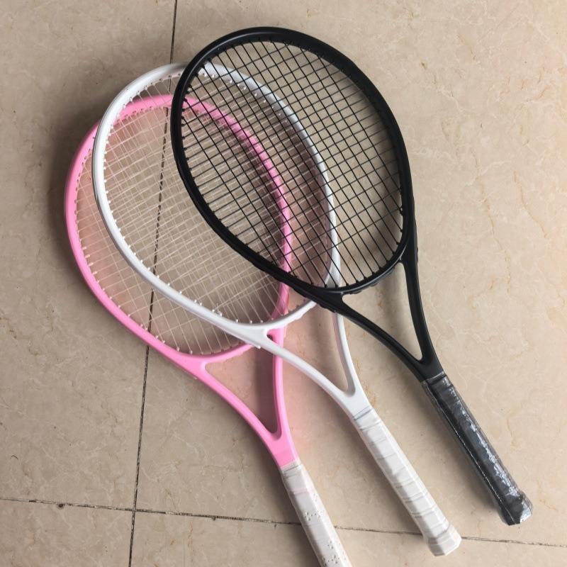 Matte pink Fujian Made Womens Tennis Racket No Brand Label Composite Carbon Frame Penhold Grip Moderate Shaft Stiffness