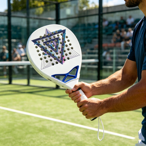 12K 18K Carbon Fiber Padel Racket Teardrop Shape With High Density EVA Core for Sports Retail