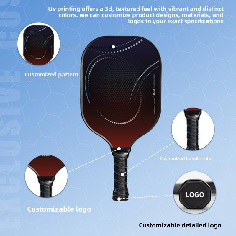 All-carbon Pickleball Paddle with Custom Graphics Hot-pressed New Model From Shandong