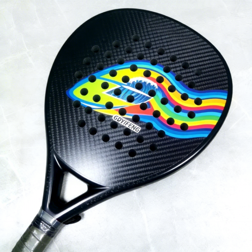CN Factory Custom Super Power-Brown High Quality 3K/12K/18K/24K Carbon Fiber Paddle Tennis Raqueta with Rough Surface Nylon Net