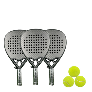 Custom 12K Full Carbon Beach Tennis Racket Set Professional Lightweight 360g Paddle Racket for Tournament Training with Balls