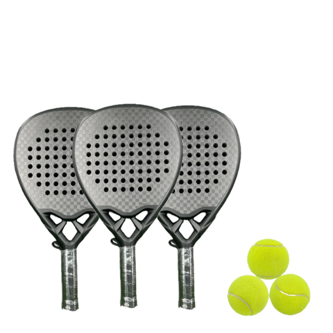 Custom 12K Full Carbon Beach Tennis Racket Set Professional Lightweight 360g Paddle Racket for Tournament Training with Balls