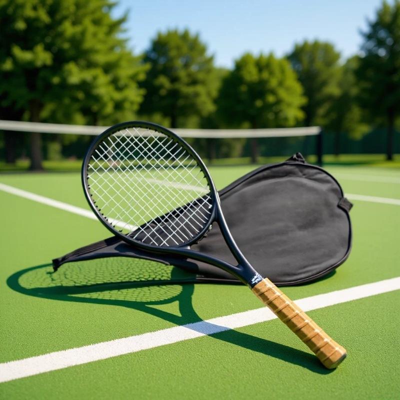 Professional Carbon Tennis Racket 100PD Frame Made Carbon Fiber French Open-Style Nylon Strung 60 Pounds Amateur Intermediate