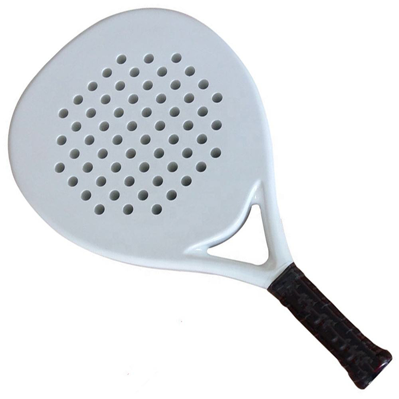 Beach Tennis Racket 12K Carbon Fiber Teardrop Balanced Control Lightweight Custom Shock Resistant Non-Slip Grip Training Gear