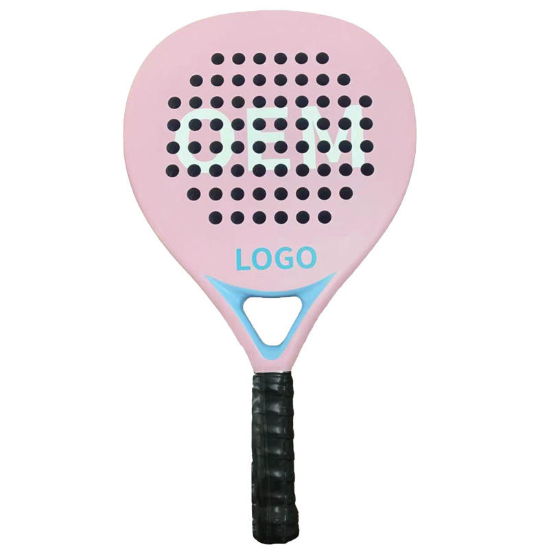 PADEL Carbon-Fiber Surface Color-Blocking EVA Core Cage-Style Frame Racket Customizable Padel Tennis Model B06 (Amateur