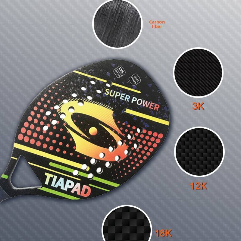 Beach Tennis Racket Model S01 Made 3K/12K/18K Carbon Fiber Nylon Net EVA Core Matte Sand-textured Surface for Amateurs/Juniors