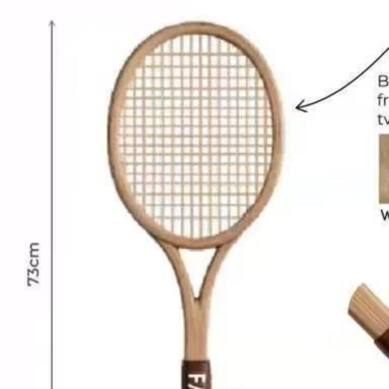Water-transfer-printed Wood-grain Composite Carbon-fiber Tennis Racket Vintage Wooden Look Promotional Amateur Intermediate