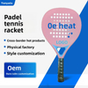PADEL Carbon-Fiber Surface Color-Blocking EVA Core Cage-Style Frame Racket Customizable Padel Tennis Model B06 (Amateur