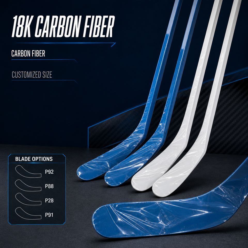 Professional 3K Carbon Fiber Ice Hockey Stick Reinforced Shaft Senior Youth Pro Stock Composite Training Equipment