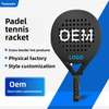 YF Brand POP Tennis Carbon-Fiber Racket EVA Core Matte Sand-Grain Finish 38mm Thickness Customizable Badminton Model B02 for