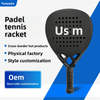 Padel Racket Model B05 Matte Sand-Textured Carbon-Fiber Surface EVA Core 38mm Thickness Perforated Pattern Customizable Padel