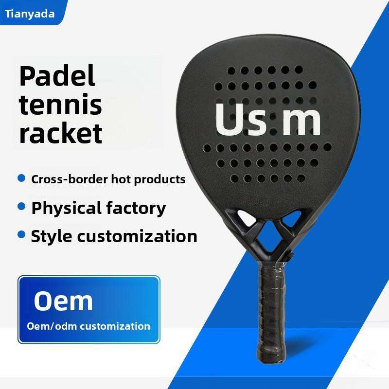 Padel Racket Model B05 Matte Sand-Textured Carbon-Fiber Surface EVA Core 38mm Thickness Perforated Pattern Customizable Padel